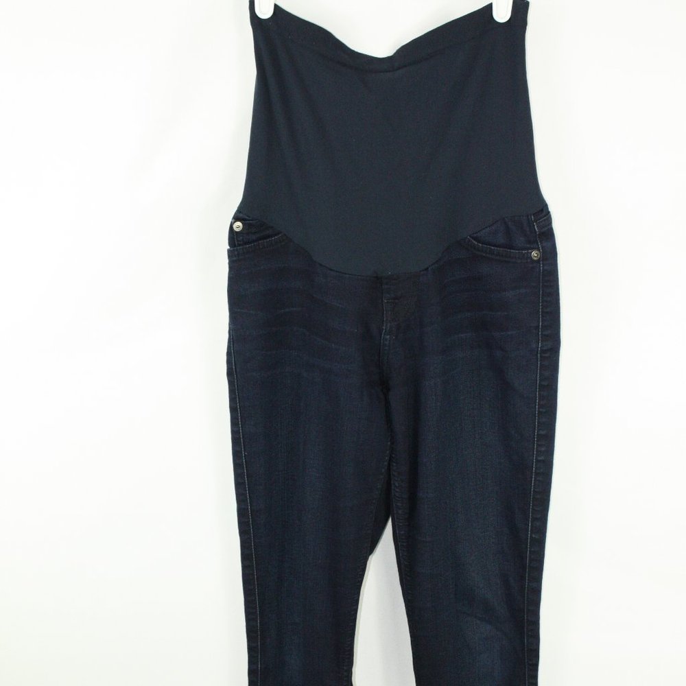 7 For All Mankind A Pea In The Pod Maternity Jeans 28x28 Blue Denim Straight Leg